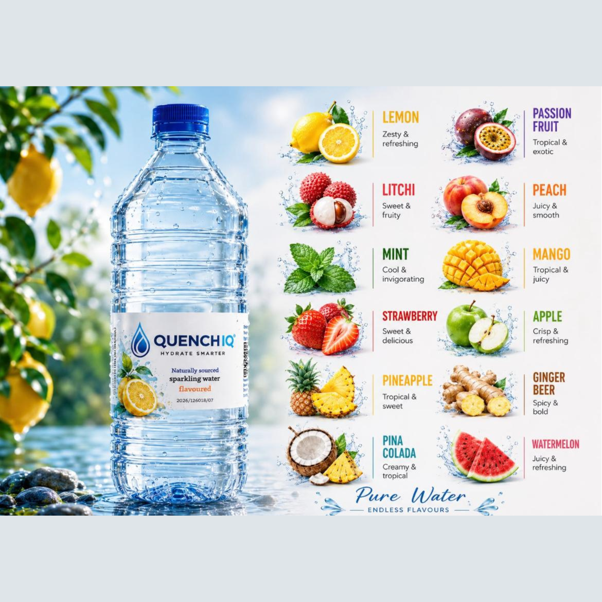 1 Litre Flavoured Sparkling x6 - Image 1